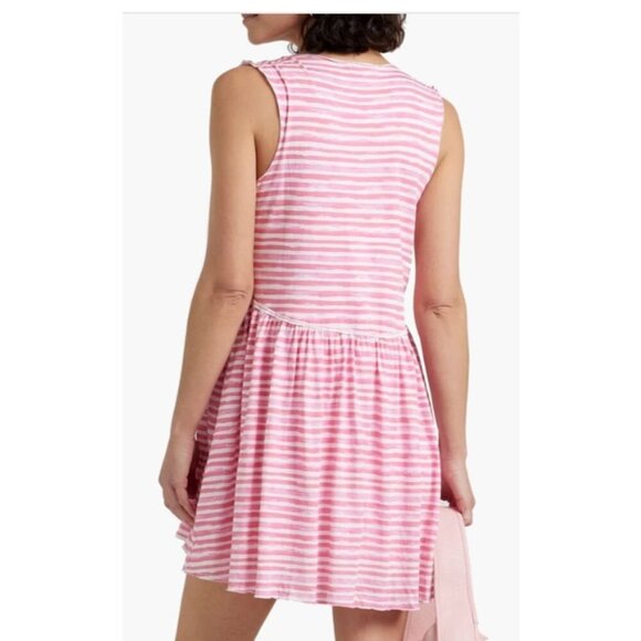 ATM Jersey Stripe Sleeveless Mini Dress French Rose - Picture 3 of 7